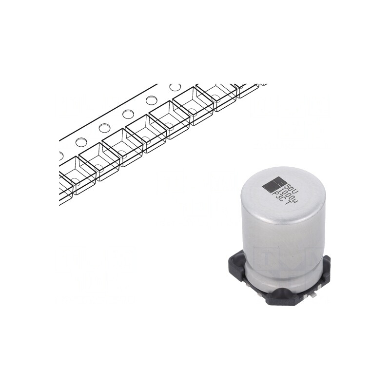 Condensator Electrolitic SMD 1mF 50V 16x16x21mm | Electronic-mag.ro | Componente Electronice