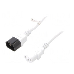 Cablu Prelungitor Alimentare Alb 0.5m IEC C13 la IEC C14 10A 250V | Electronic-mag.ro | Componente Electronice