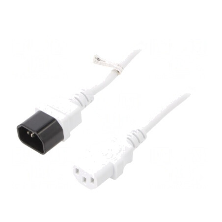 Cablu Prelungitor Alimentare Alb 0.5m IEC C13 la IEC C14 10A 250V | Electronic-mag.ro | Componente Electronice