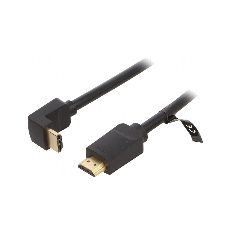 Cablu HDMI 2.0 unghi 90° PVC 1,5m negru | Electronic-mag.ro | Componente Electronice