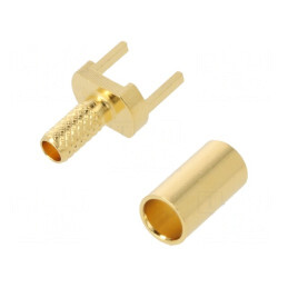 Soclu coaxial THT pentru PCB 40-80°C alamă | Electronic-mag.ro | Componente Electronice