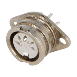 Soclu DIN 5-PIN 180° 34V 2A Argintat | Electronic-mag.ro | Componente Electronice