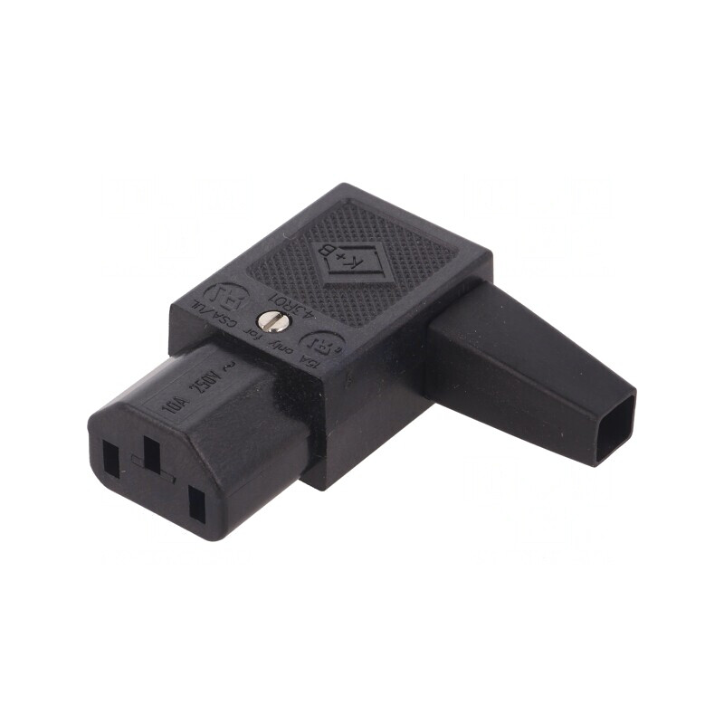 Conector Alimentare AC Mufă Mamă 10A 250V IEC 60320 Stânga | Electronic-mag.ro | Componente Electronice