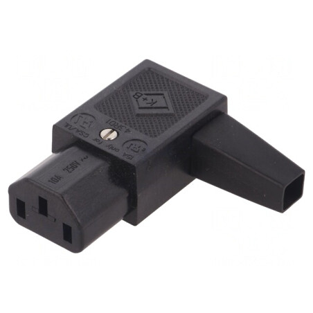 Conector Alimentare AC Mufă Mamă 10A 250V IEC 60320 Stânga | Electronic-mag.ro | Componente Electronice