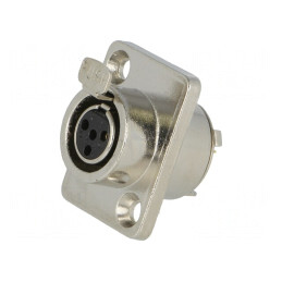 Soclu XLR mini 4 pini mamă Ø15mm | Electronic-mag.ro | Componente Electronice