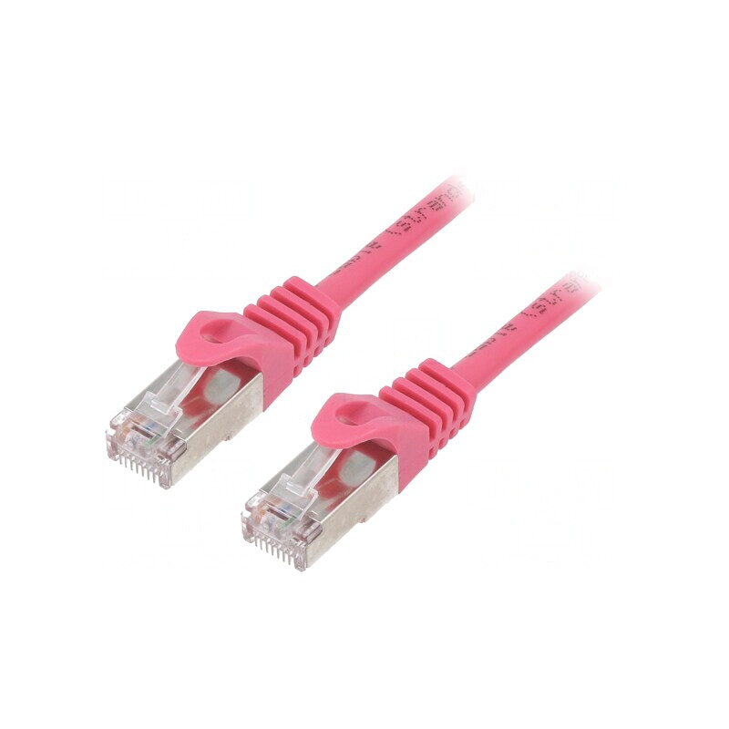 Patch Cord F/UTP Cat6 PVC Roz 5m RJ45 | Electronic-mag.ro | Componente Electronice