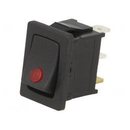 Întrerupător Basculant ON-OFF 16A/12VDC Negru cu LED | Electronic-mag.ro | Componente Electronice