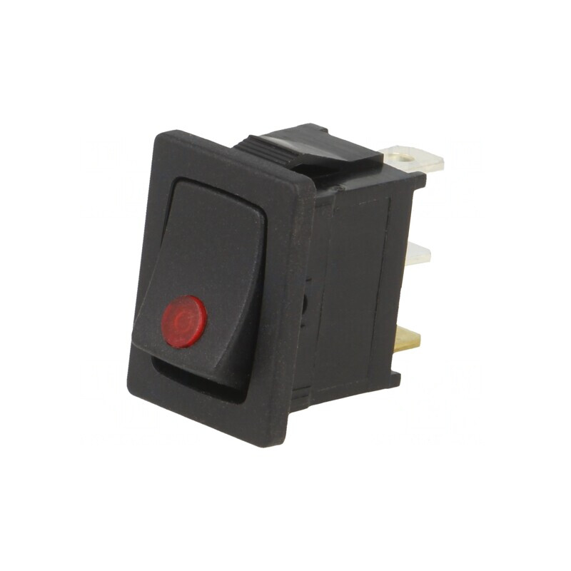 Întrerupător Basculant ON-OFF 16A/12VDC Negru cu LED | Electronic-mag.ro | Componente Electronice