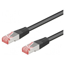 Patch cord S/FTP Cat6 LSZH Negru 3m 28AWG | Electronic-mag.ro | Componente Electronice