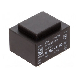 Transformator încapsulat 1,5VA 230V 18V 83mA PCB | Electronic-mag.ro | Componente Electronice