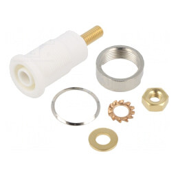Soclu Banană 4mm 32A Gri Aurit | Electronic-mag.ro | Componente Electronice