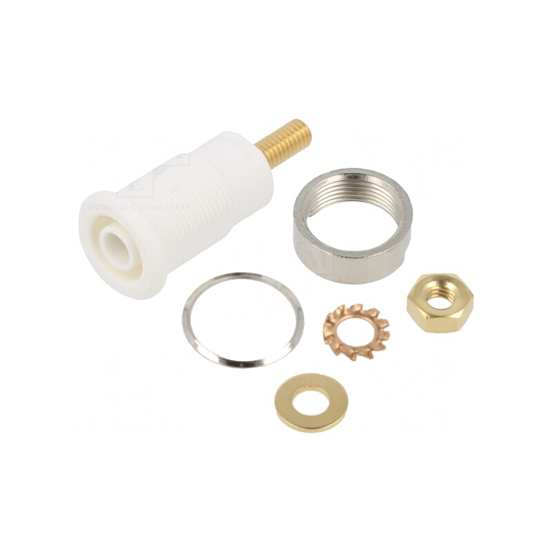 Soclu Banană 4mm 32A Gri Aurit | Electronic-mag.ro | Componente Electronice