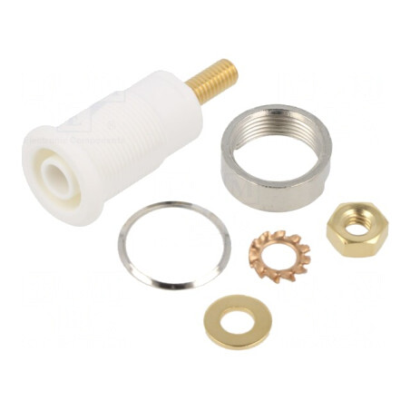 Soclu Banană 4mm 32A Gri Aurit | Electronic-mag.ro | Componente Electronice