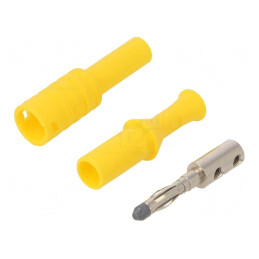 Mufă banană 4mm galbenă cu izolaţie 36A | Electronic-mag.ro | Componente Electronice