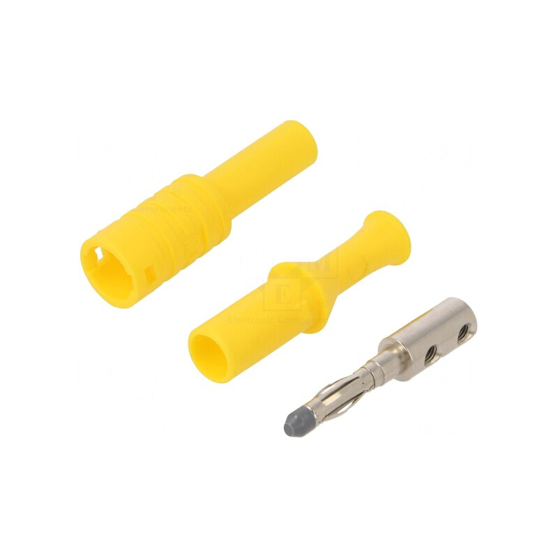 Mufă banană 4mm galbenă cu izolaţie 36A | Electronic-mag.ro | Componente Electronice