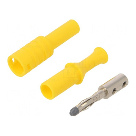 Mufă banană 4mm galbenă cu izolaţie 36A | Electronic-mag.ro | Componente Electronice