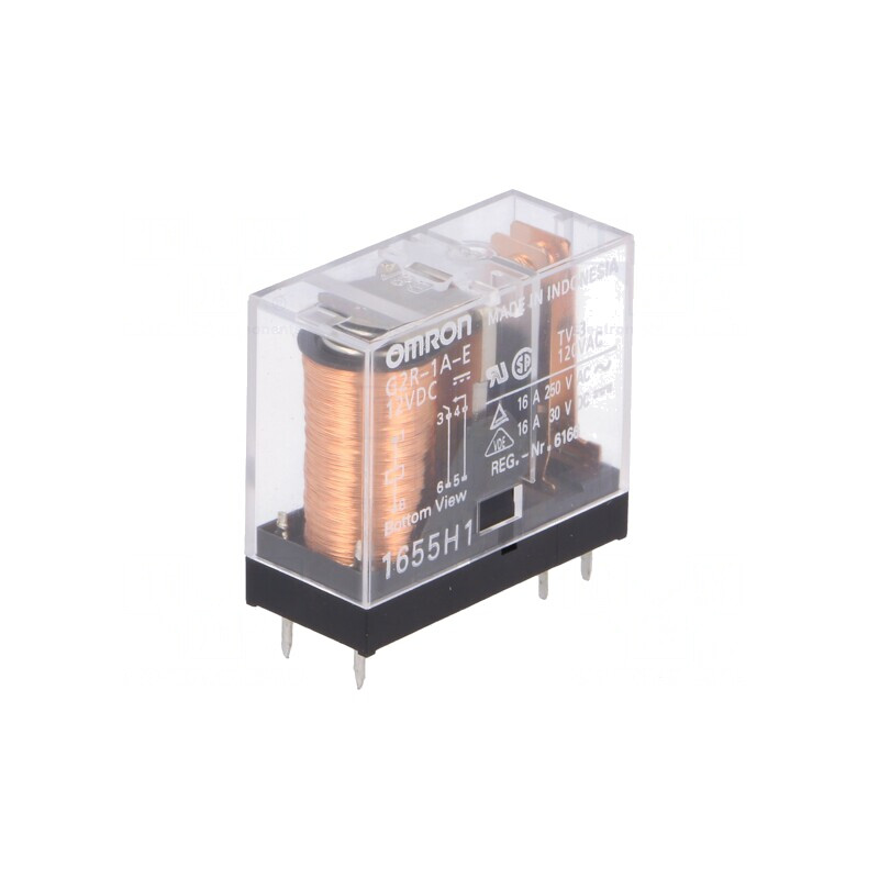 Releu electromagnetic SPST-NO 12VDC 16A 250VAC PCB | Electronic-mag.ro | Componente Electronice