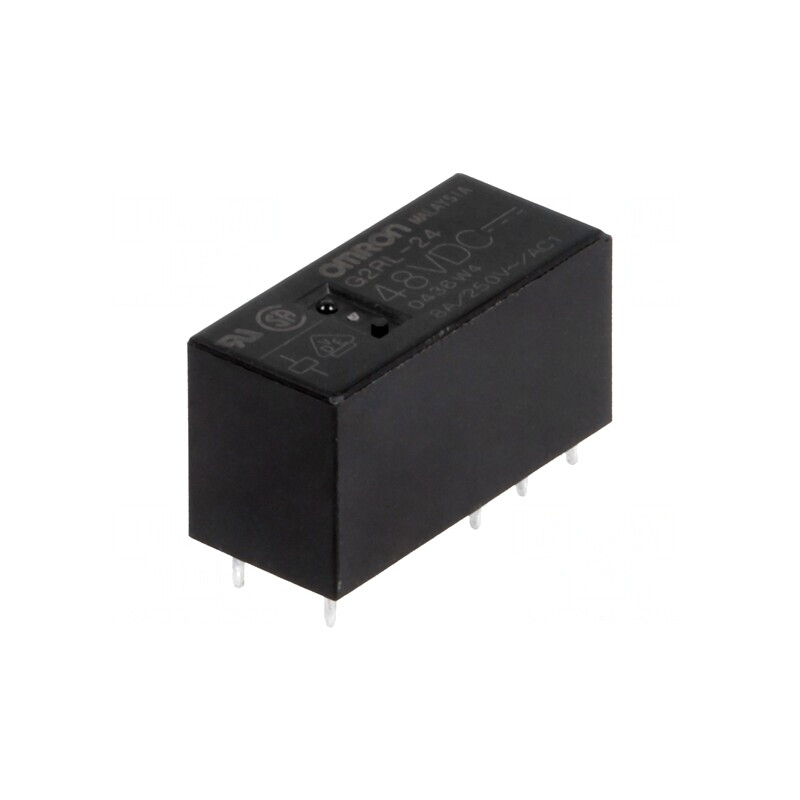 Releu Electromagnetic DPDT 48VDC 8A | Electronic-mag.ro | Componente Electronice