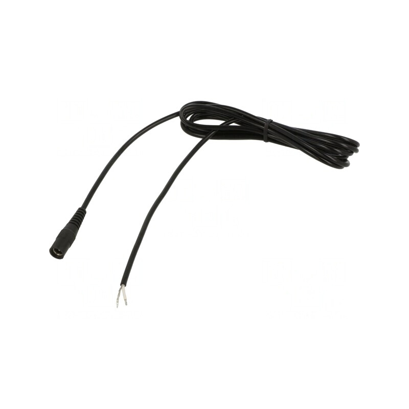 Cablu DC 5,5/2,1 Soclu Drept Negru 1,5m 1x0,5mm2 | Electronic-mag.ro | Componente Electronice