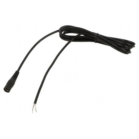 Cablu DC 5,5/2,1 Soclu Drept Negru 1,5m 1x0,5mm2 | Electronic-mag.ro | Componente Electronice