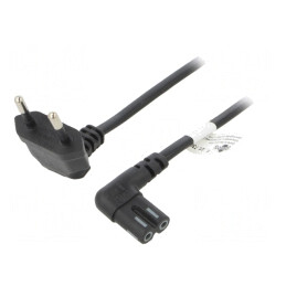 Cablu Alimentare 2m Mufă Unghiulară CEE 7/16 la IEC C7 | Electronic-mag.ro | Componente Electronice
