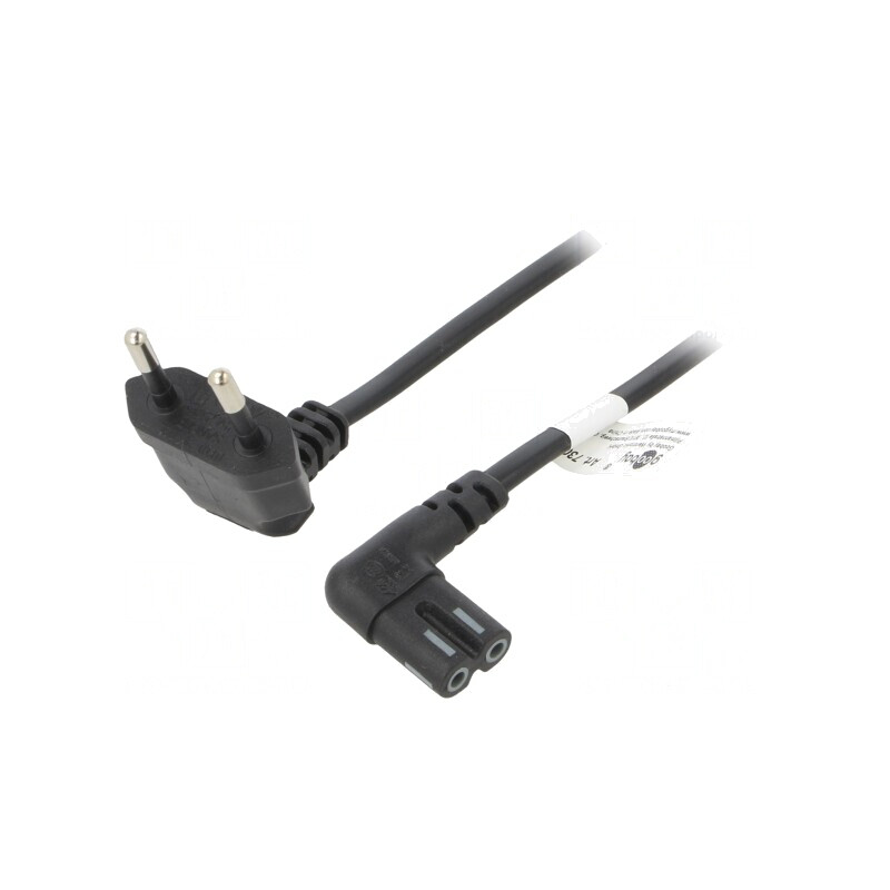 Cablu Alimentare 2m Mufă Unghiulară CEE 7/16 la IEC C7 | Electronic-mag.ro | Componente Electronice