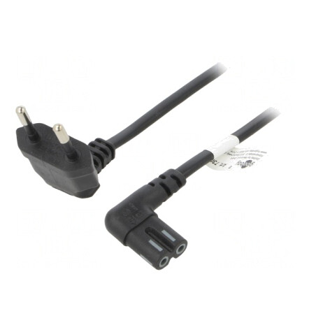 Cablu Alimentare 2m Mufă Unghiulară CEE 7/16 la IEC C7 | Electronic-mag.ro | Componente Electronice