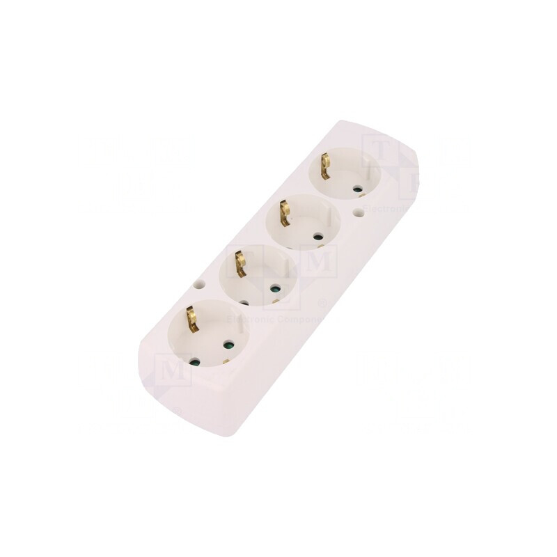 Conector AC Mamă Spliter 2P 250V 16A Alb | Electronic-mag.ro | Componente Electronice