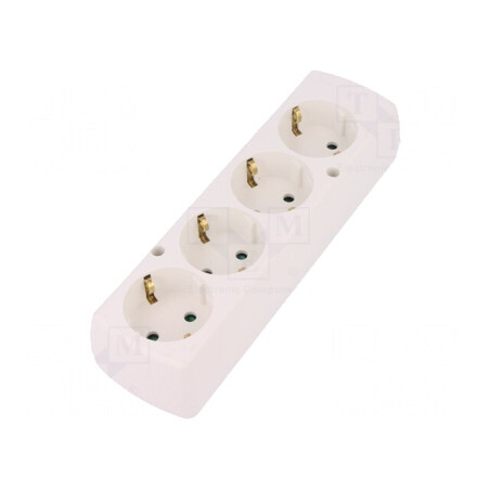Conector AC Mamă Spliter 2P 250V 16A Alb | Electronic-mag.ro | Componente Electronice