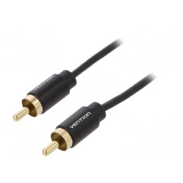 Cablu RCA Aurit Negru 2m | Electronic-mag.ro | Componente Electronice
