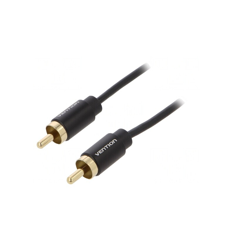 Cablu RCA Aurit Negru 2m | Electronic-mag.ro | Componente Electronice