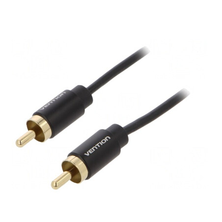 Cablu RCA Aurit Negru 2m | Electronic-mag.ro | Componente Electronice