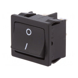 Comutator Rocker DPST ON-OFF 12A/250VAC Negru IP40 | Electronic-mag.ro | Componente Electronice