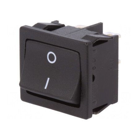 Comutator Rocker DPST ON-OFF 12A/250VAC Negru IP40 | Electronic-mag.ro | Componente Electronice