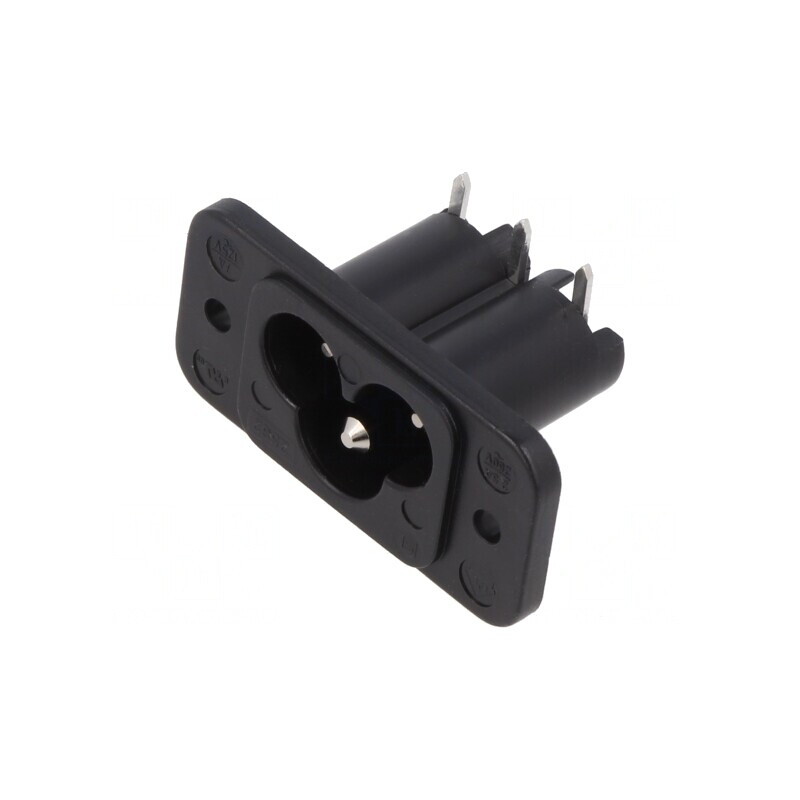 Conector Alimentare AC IEC 60320 C6 2.5A 250V | Electronic-mag.ro | Componente Electronice