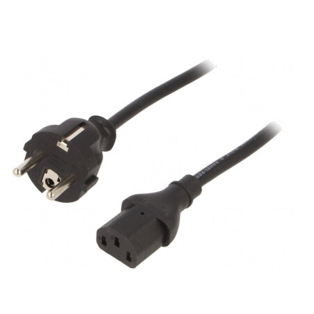 Cablu Alimentare Negru 1.8m 16A 250V | Electronic-mag.ro | Componente Electronice