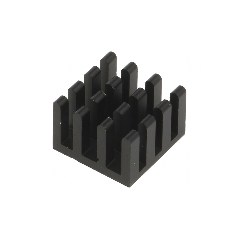 Radiator Extrudat Negru 15x15x10mm Aluminiu | Electronic-mag.ro | Componente Electronice