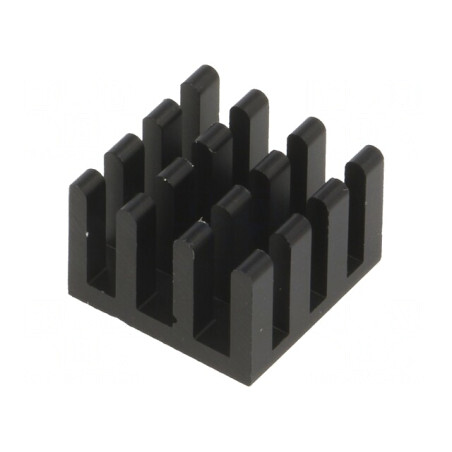 Radiator Extrudat Negru 15x15x10mm Aluminiu | Electronic-mag.ro | Componente Electronice