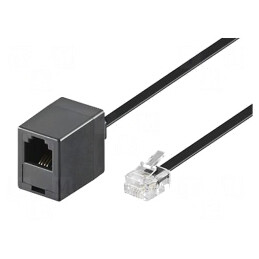 Cablu: pentru telefon; RJ11 soclu,RJ11 mufă; 10m; negru