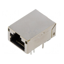 Soclu RJ45 Ecranat cu LED 8p8c THT | Electronic-mag.ro | Componente Electronice