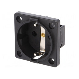 Conector Alimentare AC 2P+PE 250V 16A Negru | Electronic-mag.ro | Componente Electronice