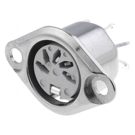 Soclu DIN 5 pini 180° argintat 34V 2A | Electronic-mag.ro | Componente Electronice