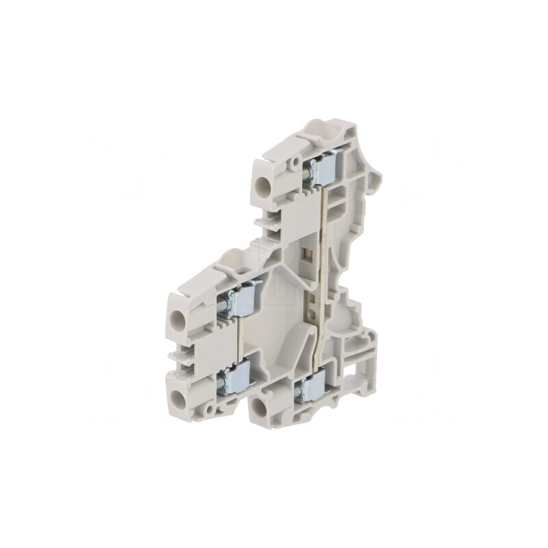 Conector Șine 0,2-4mm2 2 Borne Gri 6mm | Electronic-mag.ro | Componente Electronice