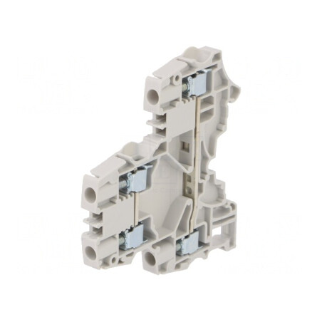 Conector Șine 0,2-4mm2 2 Borne Gri 6mm | Electronic-mag.ro | Componente Electronice