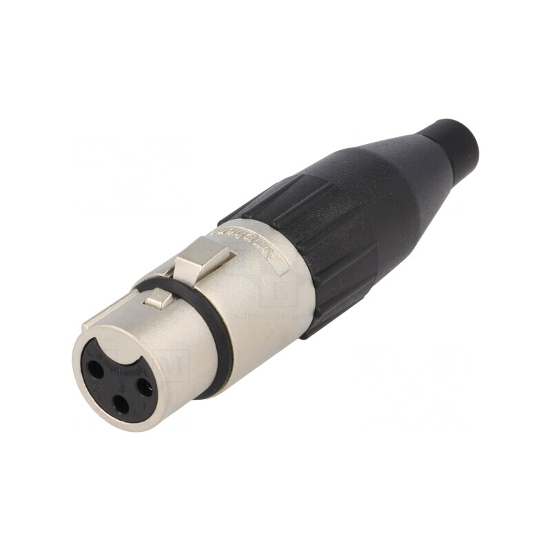 Mufă XLR Mamă 3 Pinuri Drept pe Cablu | Electronic-mag.ro | Componente Electronice