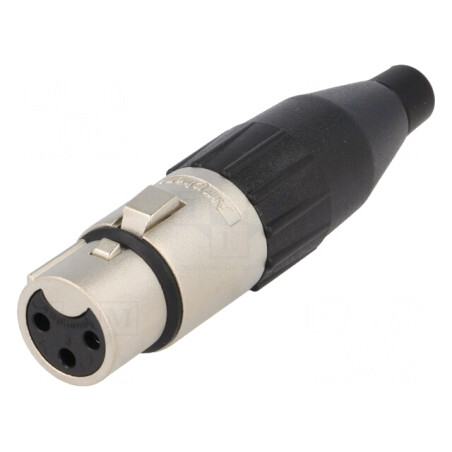 Mufă XLR Mamă 3 Pinuri Drept pe Cablu | Electronic-mag.ro | Componente Electronice
