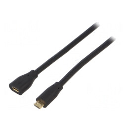 Cablu USB 2.0 Micro USB B 1,5m Negru