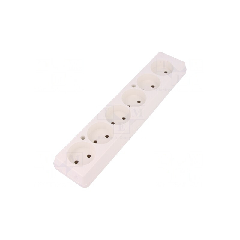 Conector Alimentare AC Mamă Splitter 2P Albă IP20 250V 16A | Electronic-mag.ro | Componente Electronice