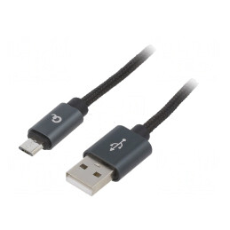 Cablu USB 2.0 A la Micro B Aurit 1,8m Negru | Electronic-mag.ro | Componente Electronice