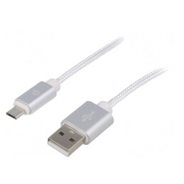 Cablu USB 2.0 A la Micro B Aurit 1.8m Textilă